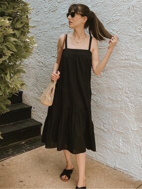 Jenni Kayne Seersucker Sundress In Black